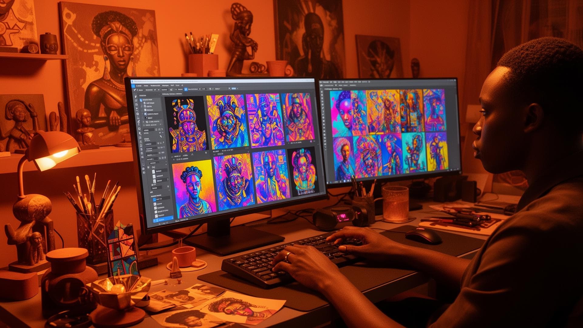 African creator at work